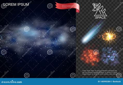 Realistic Outer Space Composition Stock Vector Illustration Of