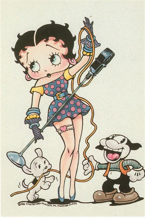 M1170 Modern Postcard Circa 1986 Betty Boop Radio Station Betty Boop Art Betty Boop Cartoon