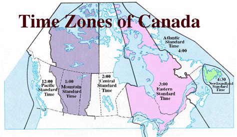 Canada Map Time Zones Printable