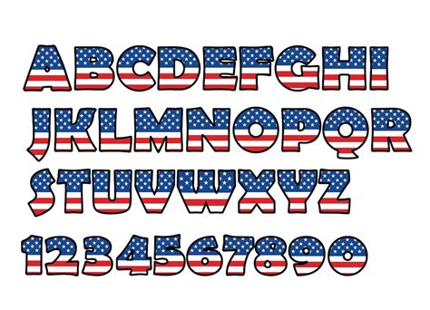 Usa Flag Alphabet Svg Files American Alphabet Clipart Etsy