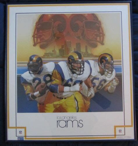 Vintage 1983 Los Angeles Rams Mounted And Framed Damac Inc Football
