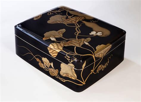 Gyokuho A Large Japanese Black And Gilt Lacquer Document Box Bunko