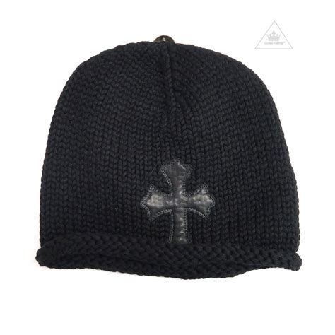 Chrome Hearts Cashmere Calfskin Cross Patch Beanie Crown Forever