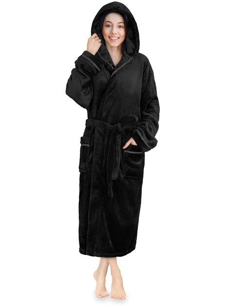 Pavilia Women Fleece Robe With Hoodsatin Trimluxurious Soft Plush