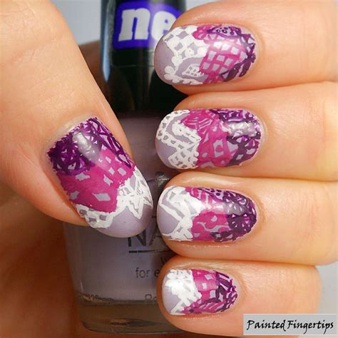 Delicate Print Day 15 Of The 31dc2014 Lace Nails Creative Nails