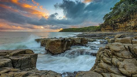 Australia Sea Coast Sky Stones Queensland Nature 414234