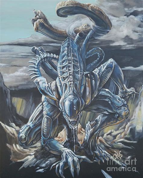 Alien Xenomorph Painting By Tyler Haddox 723x900 Wallpaper