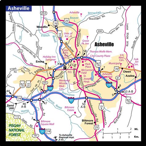 A Map Of Asheville Nc Asheville Nc Map Nc Map Asheville Nc