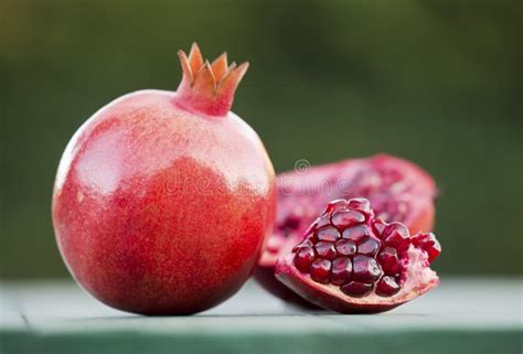 Natural Antioxidant Pomegranate Ripe Fruits Stock Photo Image Of