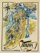 Vintage Map Of Boston - Tourist Map Of English