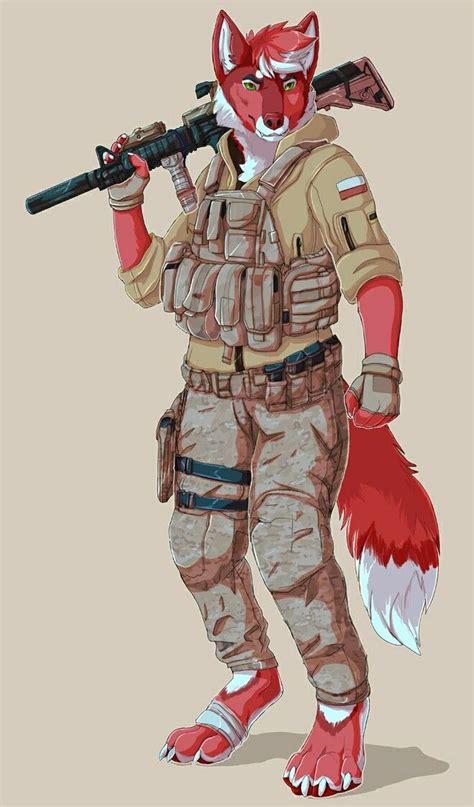 Anthro Wolf Furry Military