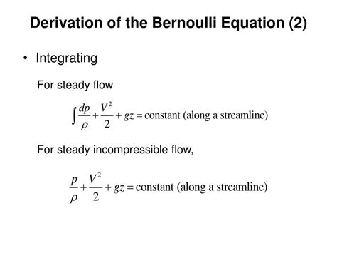 Ppt The Bernoulli Equation Powerpoint Presentation Free Download