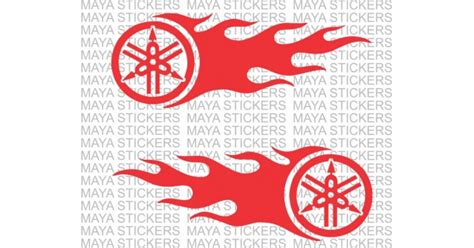 Yamaha Logo With Flames Stickers Available In Custom Colors And Sizes