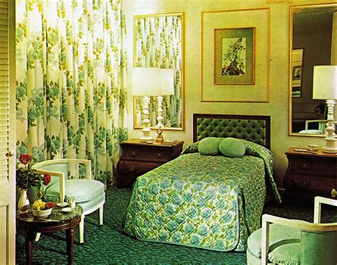 Green Bedroom From The 1960s Midcentury And Vintage Style Pinterest