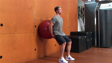 Stability Ball Wall Squat Youtube