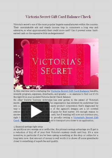 Ppt Victoria Secret T Card Balance Check Powerpoint Presentation