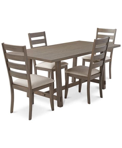 Macys Max Meadows 5 Pc Trestle Dining Set Table 4 Side Chairs