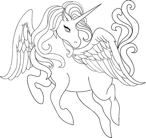 Coloring Page Unicorn With Wings Free Hearts With Wings Coloring The