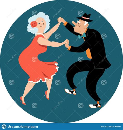 Dancing Senior Couple Stock Vector Illustration Of Romance 129313062