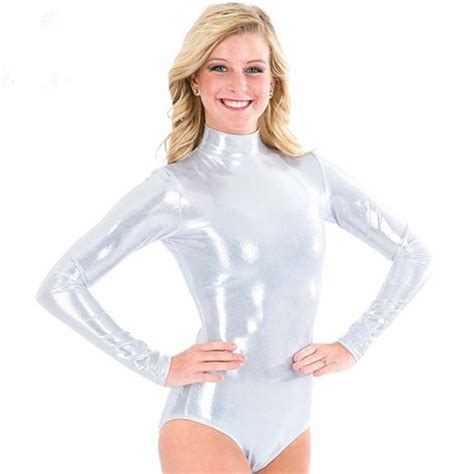 Buy Speerise Adult Silver Turtleneck Shiny Gymnastics