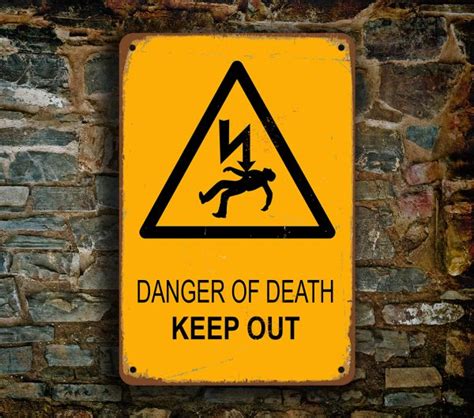 Danger Of Death Sign Keep Out Sign Classic Metal Signs