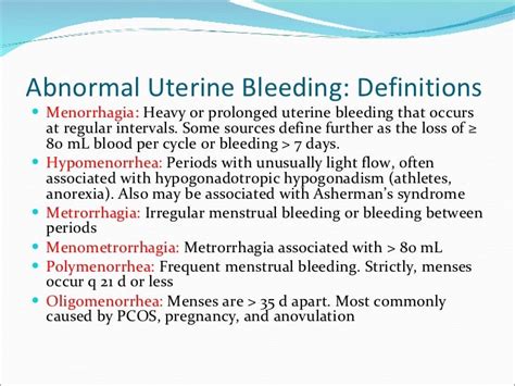 Abnormal Uterine Bleeding And Management