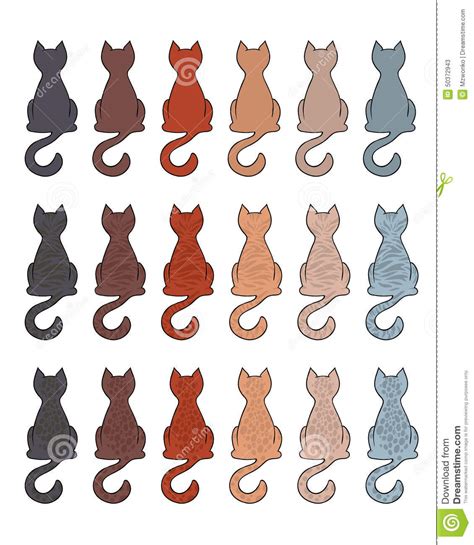 I hope that wasn't too confusing! Cat fur color coats stock illustration. Illustration of ...