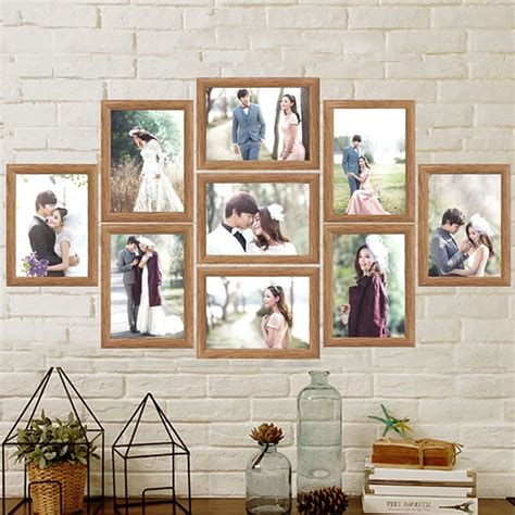 9pcslot Wooden Wall Picture Frame Set Vintage Wall Photo Frames For