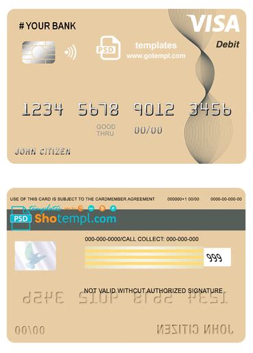 Abstractaza Universal Multipurpose Bank Visa Credit Card Template In