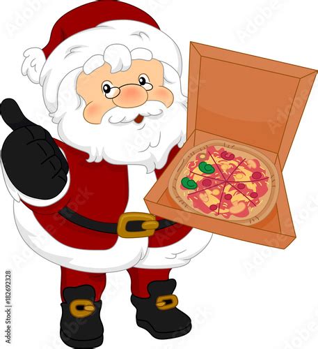 Santa Pizza Ok Illustration Stock Image And Royalty Free Vector Files