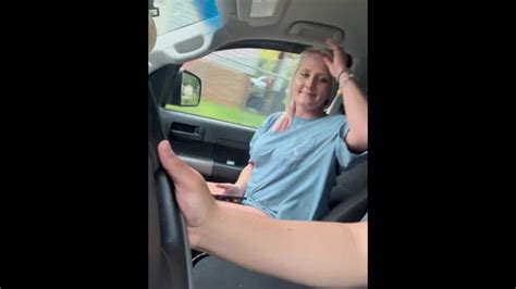 Shy Girl Gives Blowjob On The Car While During On A Public Road Till He