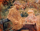 Eugene Manet with his daughter at Bougival, c.1881 - Berthe Morisot ...