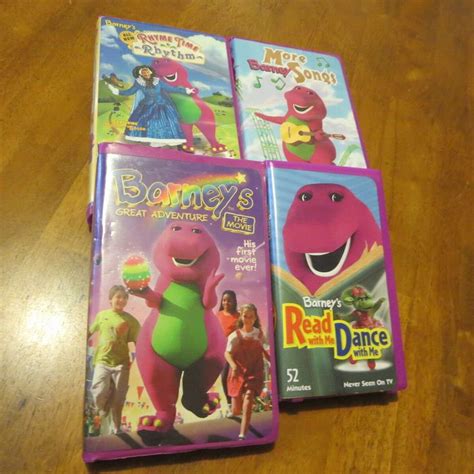Barney 4 Vhs Tapes Barneys Great Adventure The Movie And Etsy Vhs