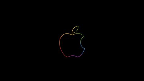 Iphone apple logo iphone x illustration art dark fond ecran 4k. Apple logo 4K Wallpaper, Colorful, Outline, Black background, iPad, HD, Technology, #789