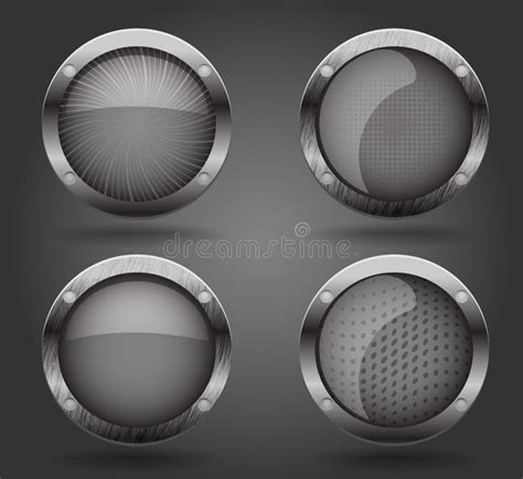 Grey Buttons Stock Vector Illustration Of Design Halftone 43690087