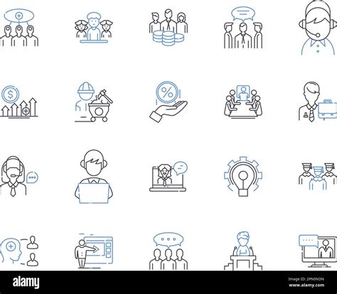 Employee Labor Outline Icons Collection Employees Labor Employment