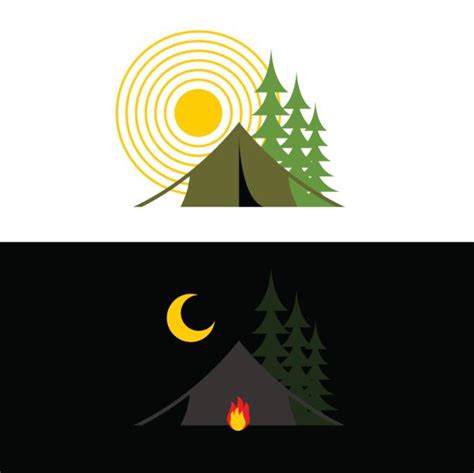 190 Camping Day And Night Illustrations Royalty Free Vector Graphics