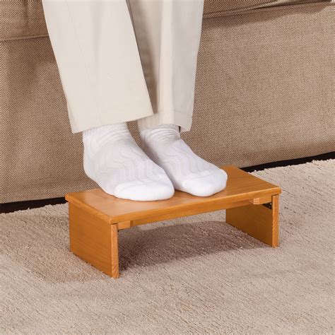 Folding Footrest Wooden Foot Stool Portable Foot Rest Easy Comforts