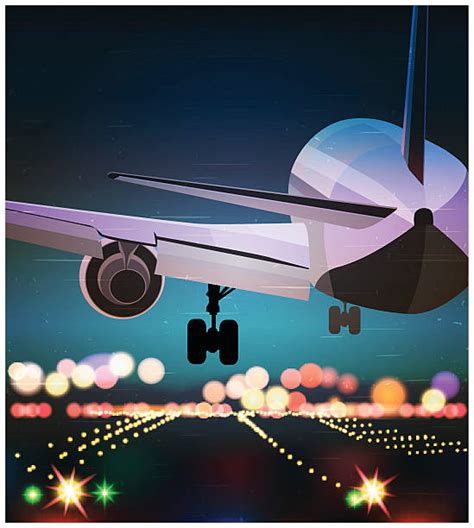 Best Airplane Landing Illustrations Royalty Free Vector Graphics