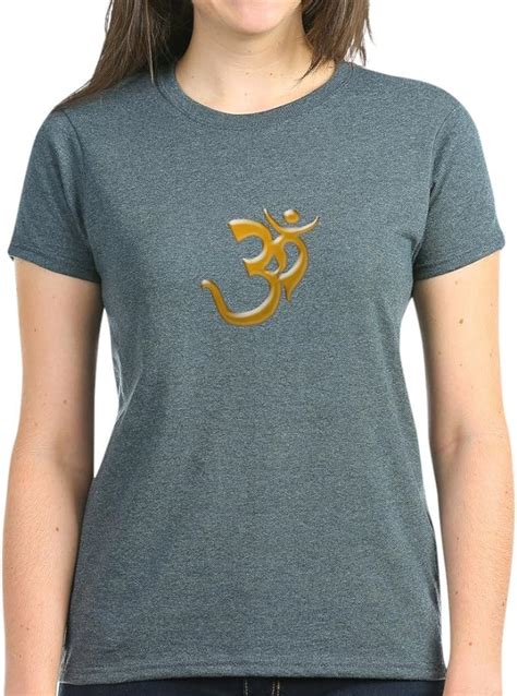 CafePress Gold Om Symbol T Shirt En Coton Pour Femme Amazon Fr Mode