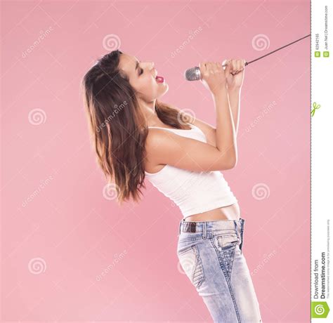 Singing Woman Stock Image Image Of Music Girl Close 62942165