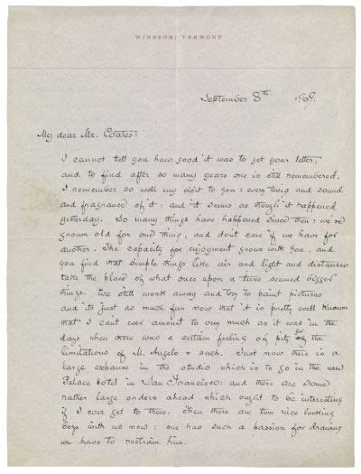 Maxfield Parrish Windsor Vt Letter To Mr Coates 1909 Sept 8