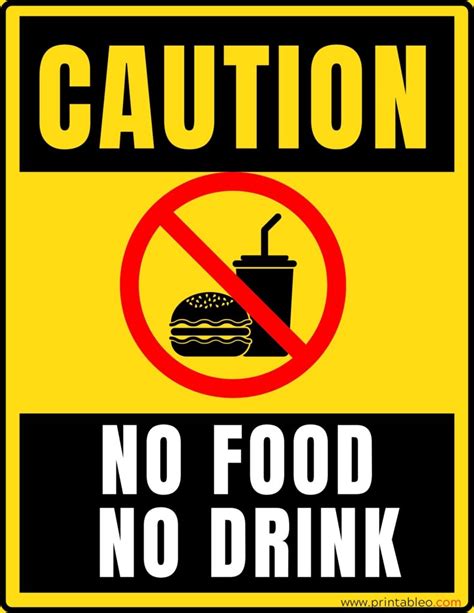 37 No Food Or Drink Sign Printable Pdfs Printableocom