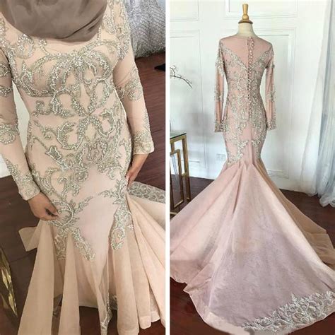 2020 arabic aso ebi muslim mermaid sexy evening dresses beaded crystals pearls prom dresses