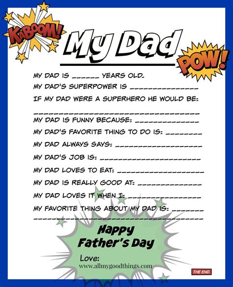Free Fathers Day Printable