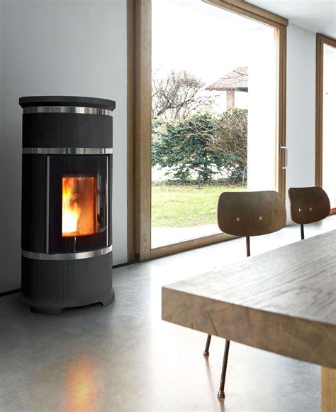 Sophisticated Ceramic Pellet Stove By Monica Graffeo Interiorzine