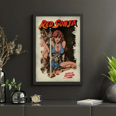 red sonja comic book poster 24x36 marvel conan rogatino sexy pinup vtg rare art 32 00 picclick