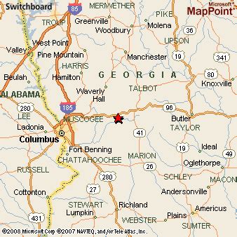 Box Springs Georgia Area Map More