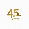 45 Years Anniversary elegant Gold Line Celebration Vector Template ...