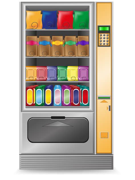 Vending Machine Cartoon Drawing Modern Vending Machine With Snacks